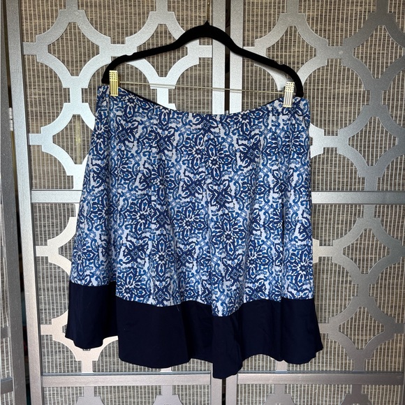 Milly Dresses & Skirts - Milly White and Blue High-Low A-Line Skirt